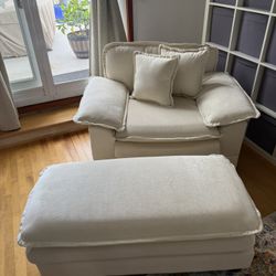 Over Sized Chair With Ottoman