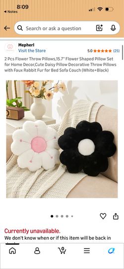 Flower Throw Pillows,15.7" Flower Shaped Pillow Set for Home Decor,Cute Daisy Pillow Decorative