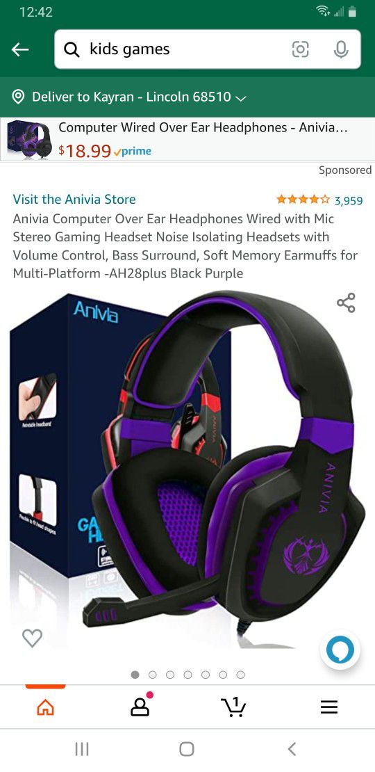 Anivia Purple Gaming Headset 