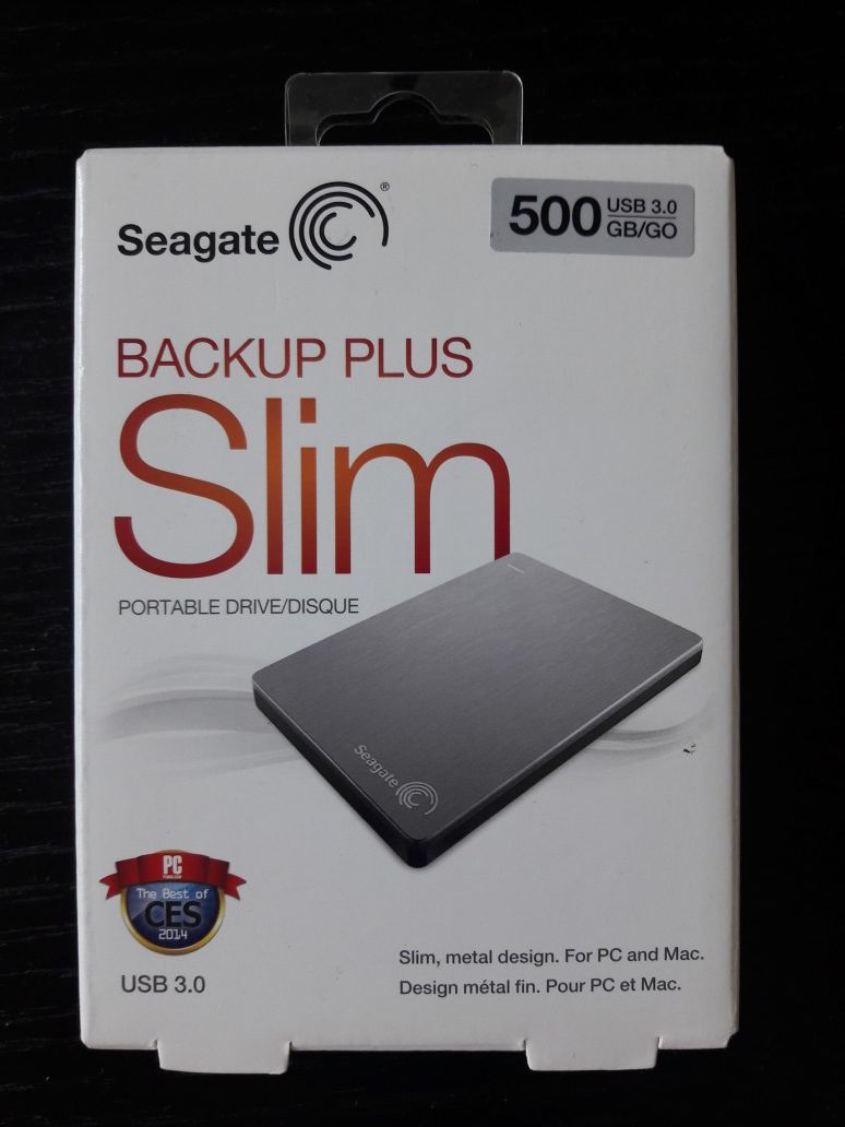 NEW SEAGATE SLIM 500 GB external hard drive back up plus $25