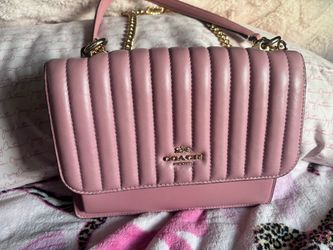 Pink quilted coach bag