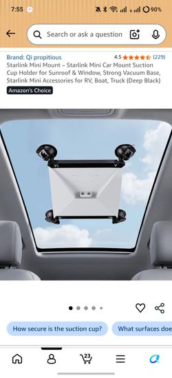 Starlink Mini Mount – Starlink Mini Car Mount Suction Cup Holder for Sunroof & Window, Strong Vacuum Base, Starlink Mini Accessories for RV, Boat, Tru