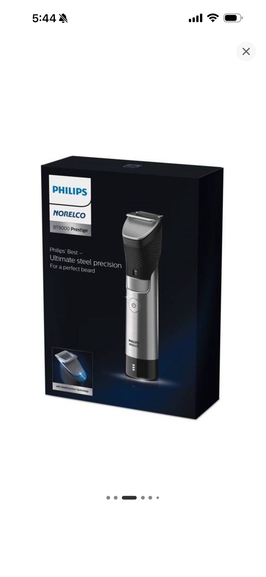 Norelco Philips Series 9000, Ultimate Precision Beard and Hair Trimmer with Beard Sense Technology For An Even Trim, BT9810/40