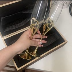 Gold Champagne Flutes 