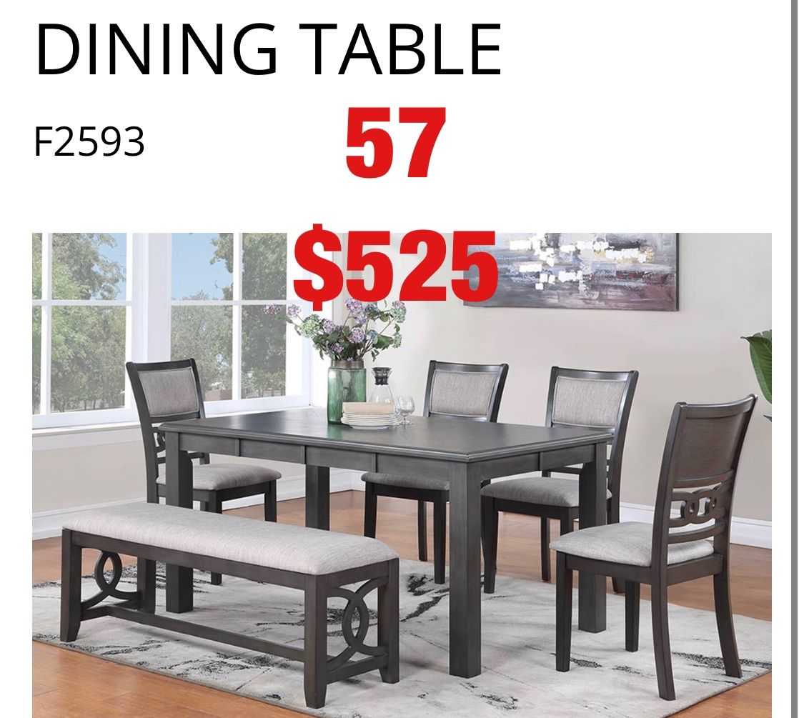 Dining sets. Assembly required. Free delivery.