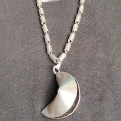 Rare Vintage Oriental Charm w Thick Sterling Necklace Chain