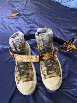 Versace Barocco/Baroque-print high-top sneakers