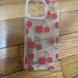 Shein Cherry Clear Case Cover iPhone 15 Pro Max Cherries NEW OPEN BOX