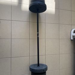 2 X 10 Lbs + 2X 15 Lbs. Total 50 LB Concrete Cement Weight Plates With Rod DIY Olympic Barbell Weights