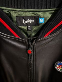 Cookies SF Black Faux Leather Jacket (3XL) – Light Wear, Minor Cracking