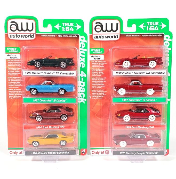 Auto World Deluxe 4 Pack Target Exclusive NON-CHASE & CHASE Version B (SET OF 2)