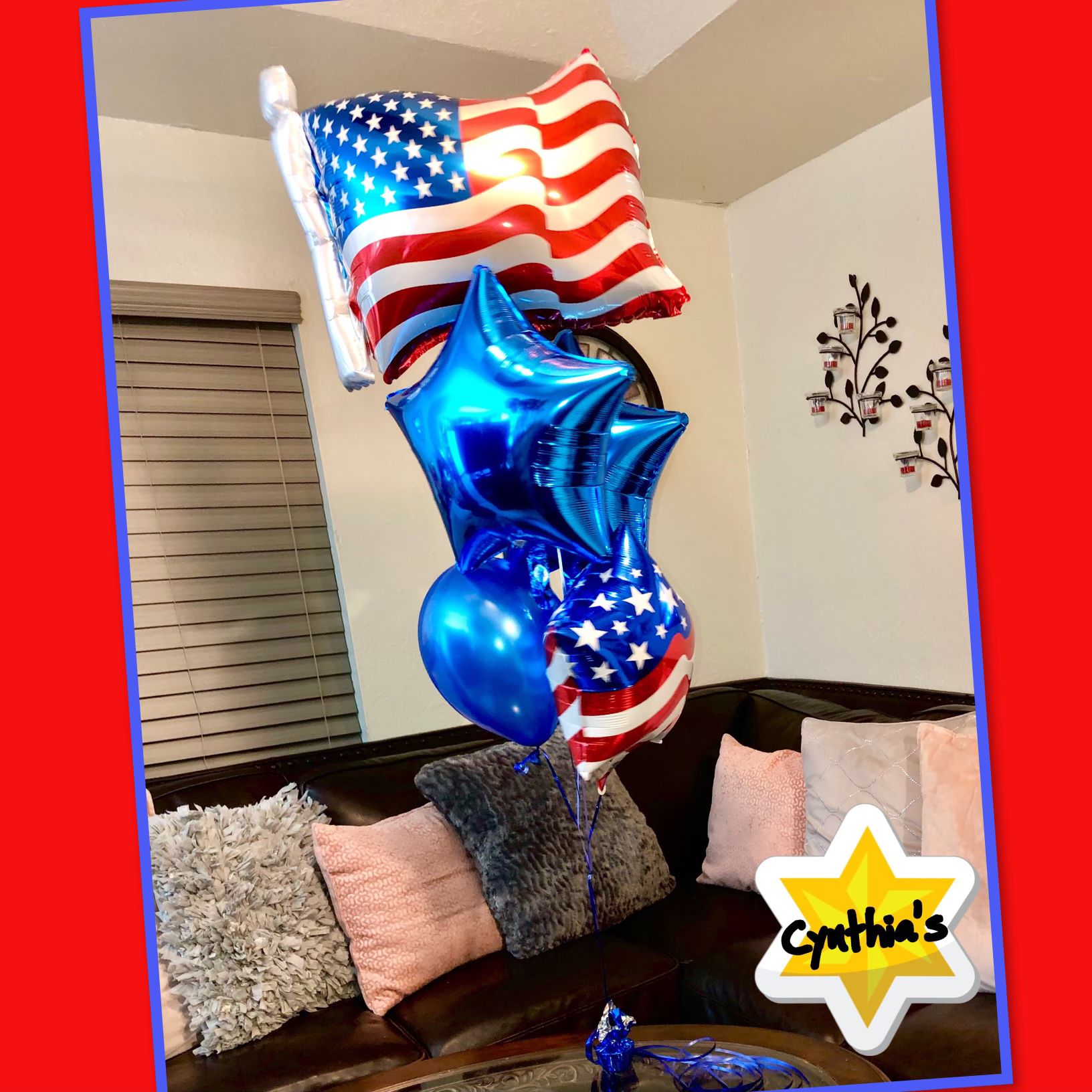 US Flag Foil Balloon Bouquet Celebration Party Decorations 