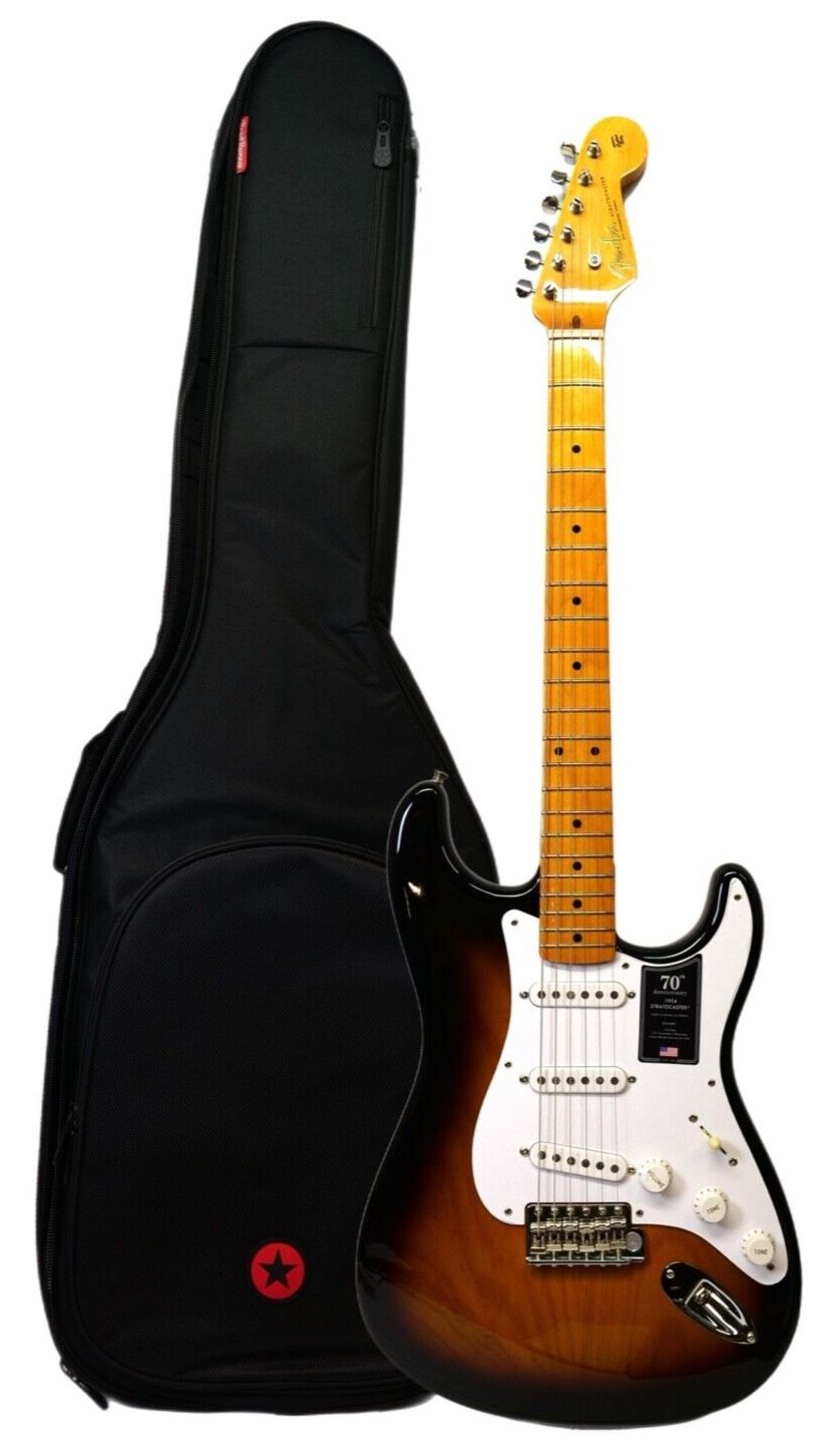 Fender 70th Anniversary 1954 Stratocaster Electric Guitar - YEAR JUNE 2024 - 2-Color Sunburst, CASE
