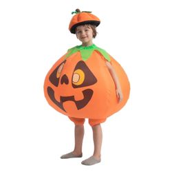 Spooktacular Creations Halloween Full Body Inflatable Pumpkin Costume Kids Cute blow up pumpkin suit with a hat, blower & power box, for kids 4-6, Hal