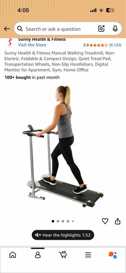 Manual walking treadmill