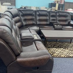 Leather Gel Recliner Sectional 
