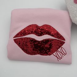Valentines Day Lips Embroidery New 