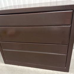 Used 2 Drawer Dark Brown Wooden Filing Cabinet/Small Dresser