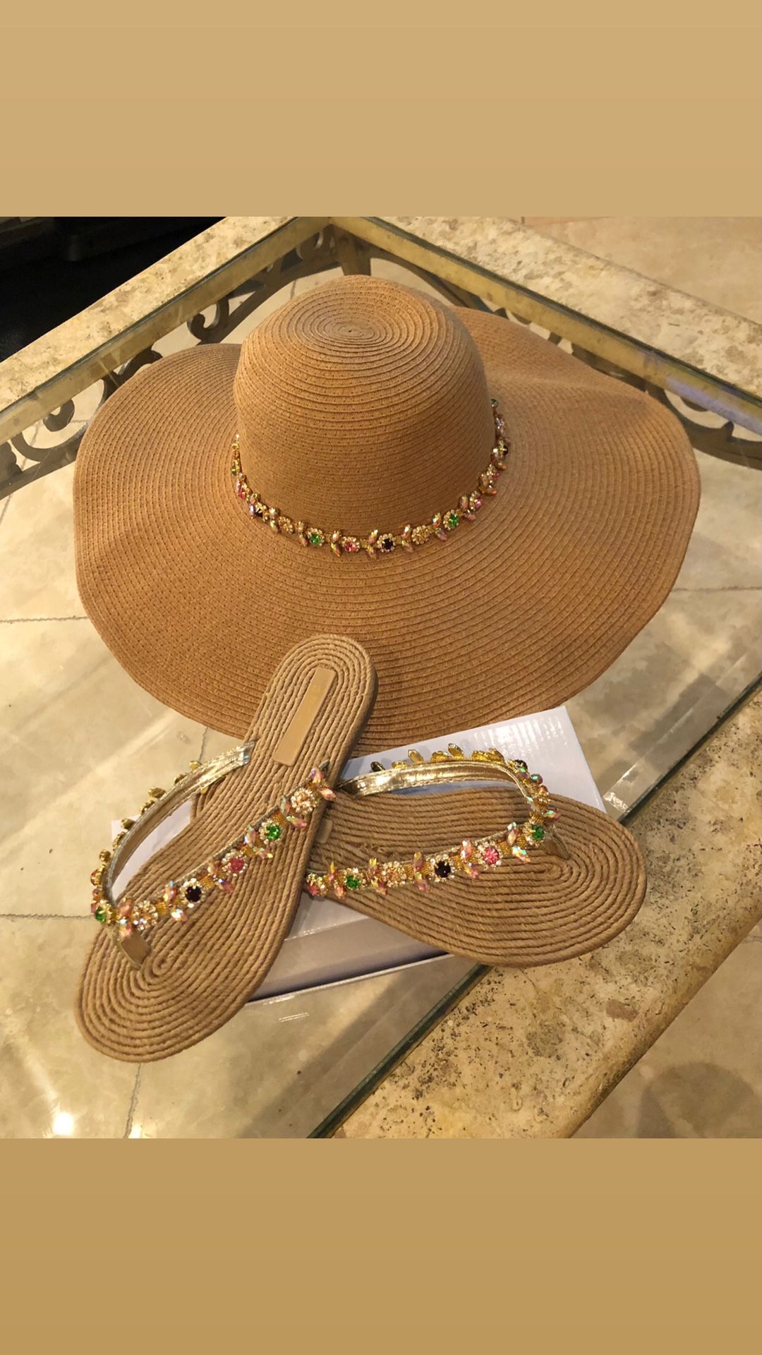 Hats And Sandals Set $65