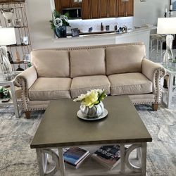 Three cushion cloth sofa