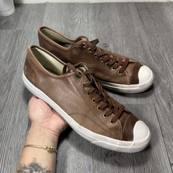 Converse Jack Purcell Men Shoes 12 Brown Sneaker Casual Leather 158664C