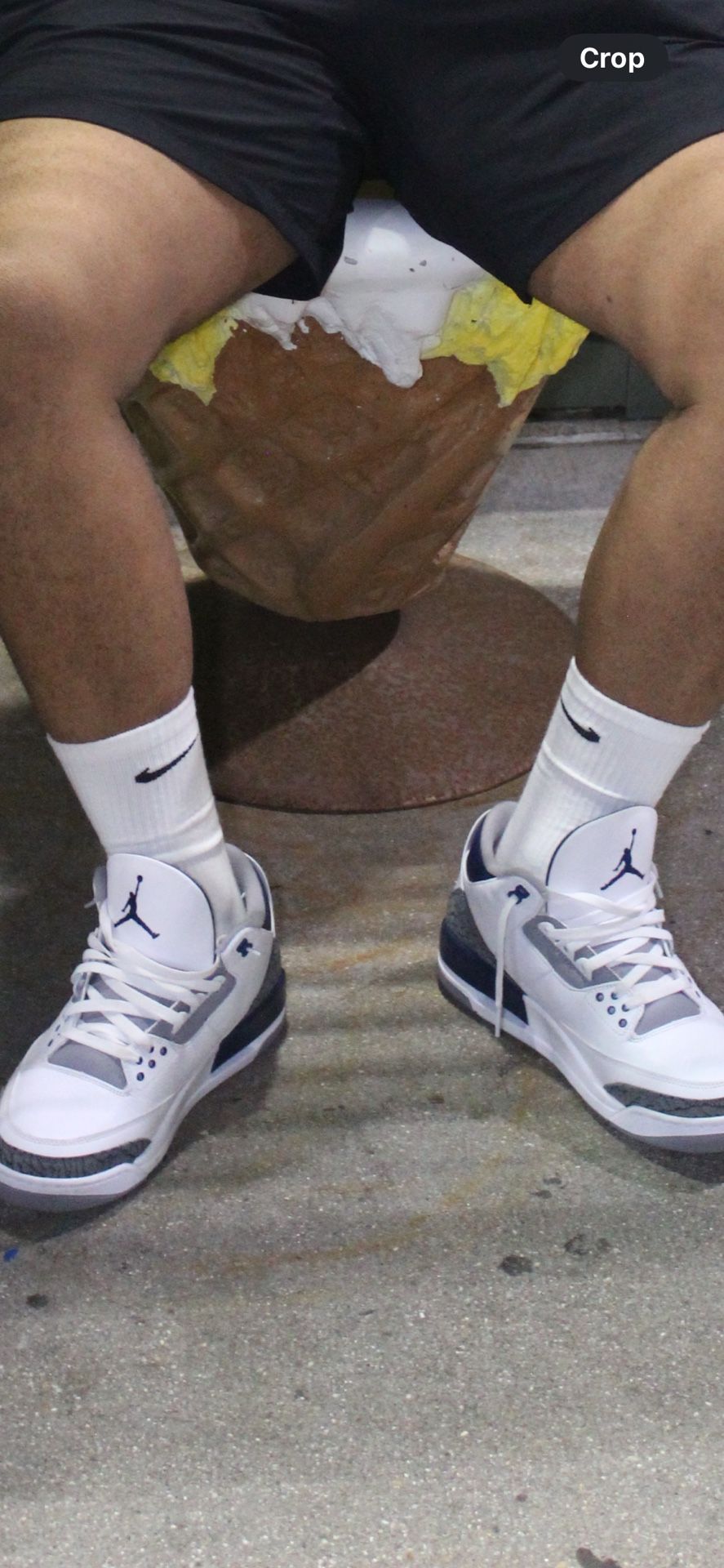 Jordan’s. White And Navy Blue. Size 10.5