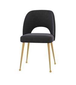 Swell Velvet Dining Chair-Dark Gray
