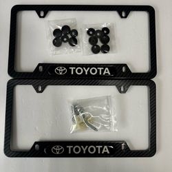 2PCS Carbon Fiber  License Plate Frame Cover Holder-aluminum.