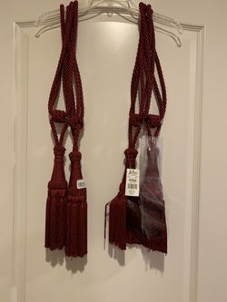 Exquisite Burgundy Taupe Curtain and Drapery Tassel Tieback