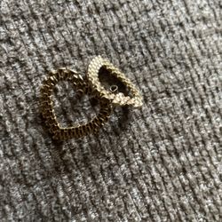 Golden Heart Ear Rings 