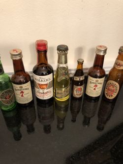 7 VINTAGE RARE MINIATURE COLLECTIBLE BEER BOTTLES-GREAT GIFT