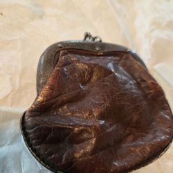 Antique Vintage Leather Coin Purse 