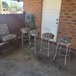 Patio Love Seat And Patio Swivel Stools