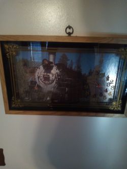 Vintage 483 train clock/20x12/intercraft industries inc