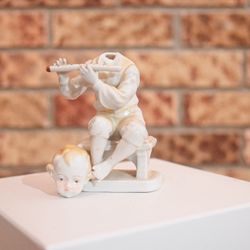 Vintage Boy Playing Musical Instrument Flute  Ceramic Made in Japan