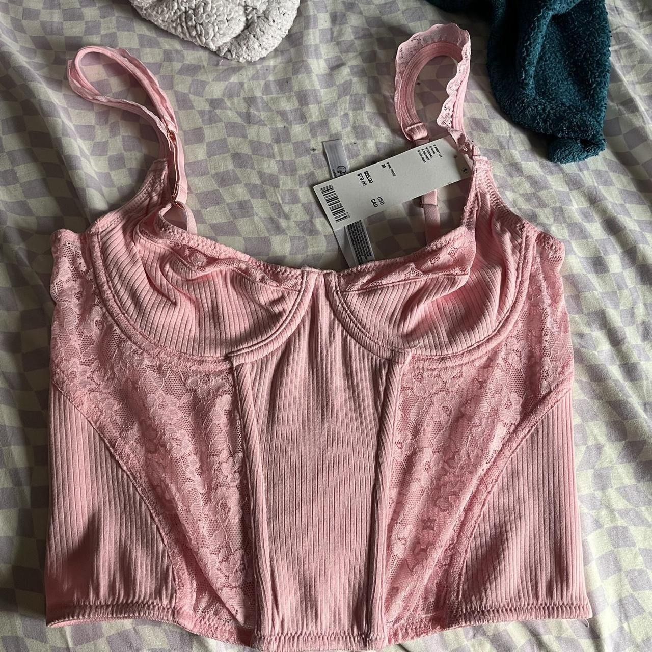 Urban Outfitters light pink lace corset top - medium.