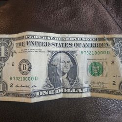 Rare 1 Dollar Bill Serial Nuber