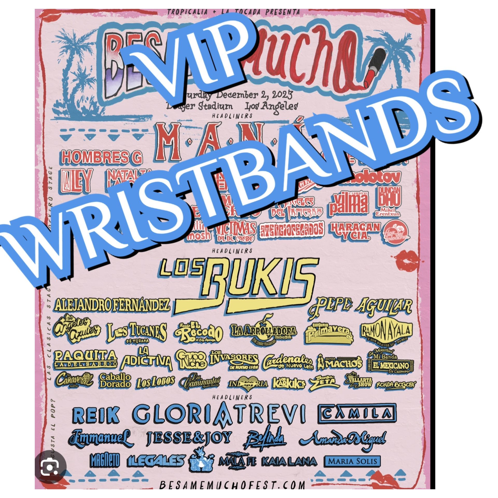 Bésame Mucho VIP Wristbands -600- Each-