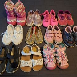 11 Pairs Of Size 9 Girl's Shoes