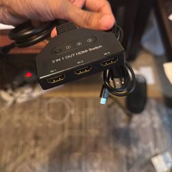 HDMI Three Way Splitter For Computer Gaming Setup 