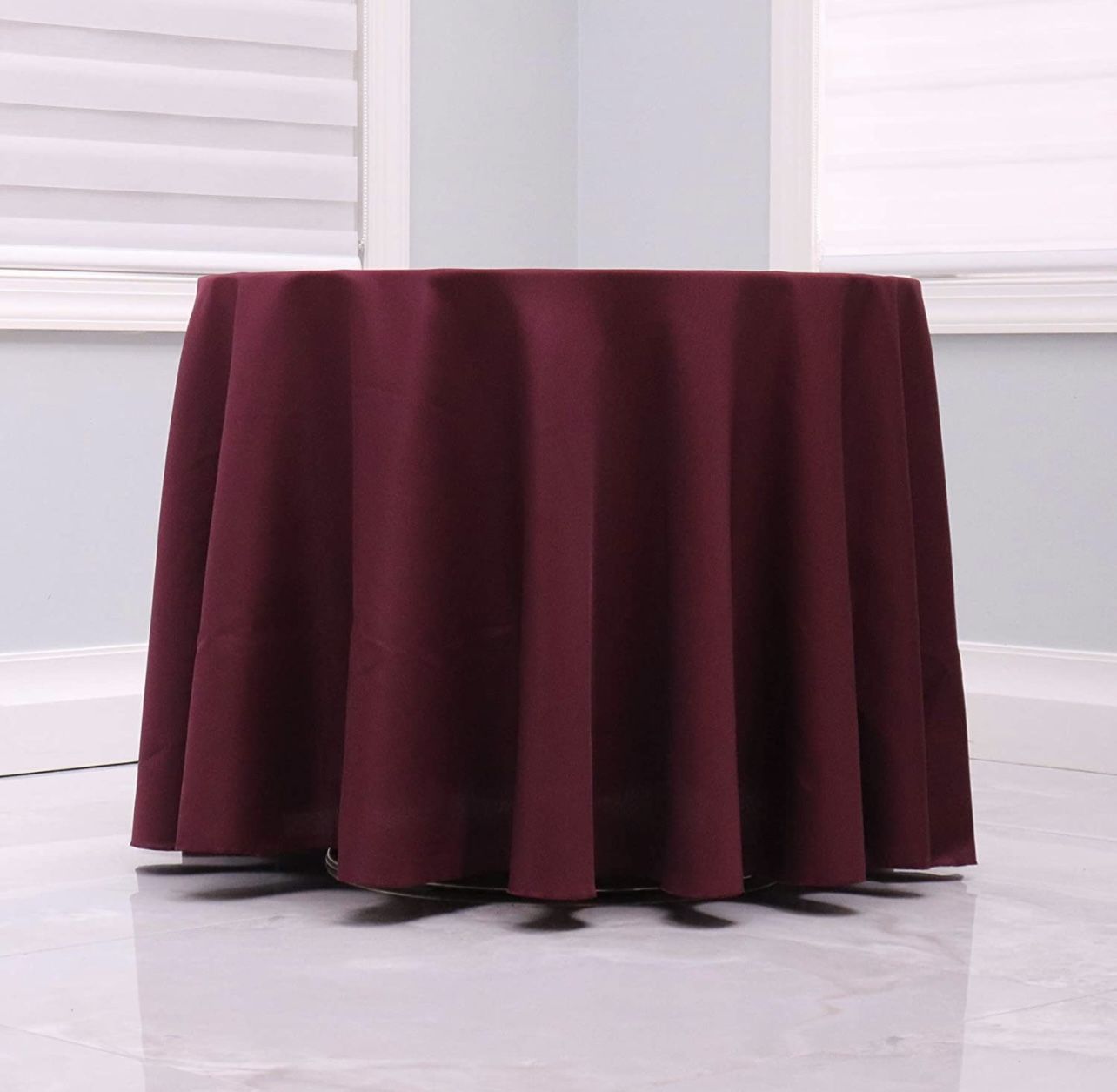 120” Round Wine Red Burgundy Tablecloths