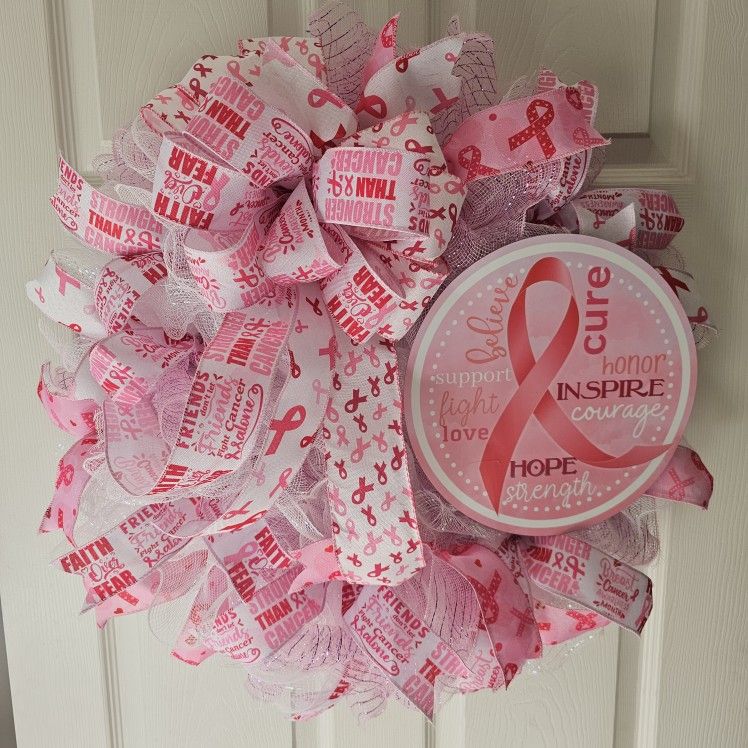 Breast Cancer Awareness Wreath