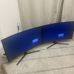 Two (2) Samsung 32” Curved Computer Monitor