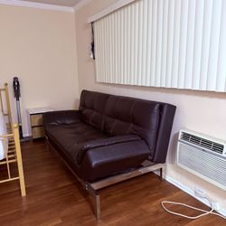 Black Leather Futon 
