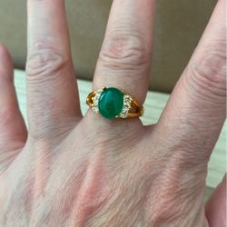 Gold Rings Green Jade Rings Jade Rings Lucky Jade Rings Jewelry Unisex 