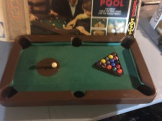 Vintage Milton Bradley Pivot Pool Game in original box. 32x19”