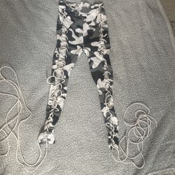 Black&White Camo Lace Up Pants