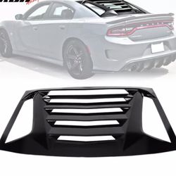 Fits 11-22 Dodge Charger Ikon V2 Style Rear Window Louver - Gloss Black
