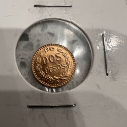1945 Dos Pesos Gold Coin