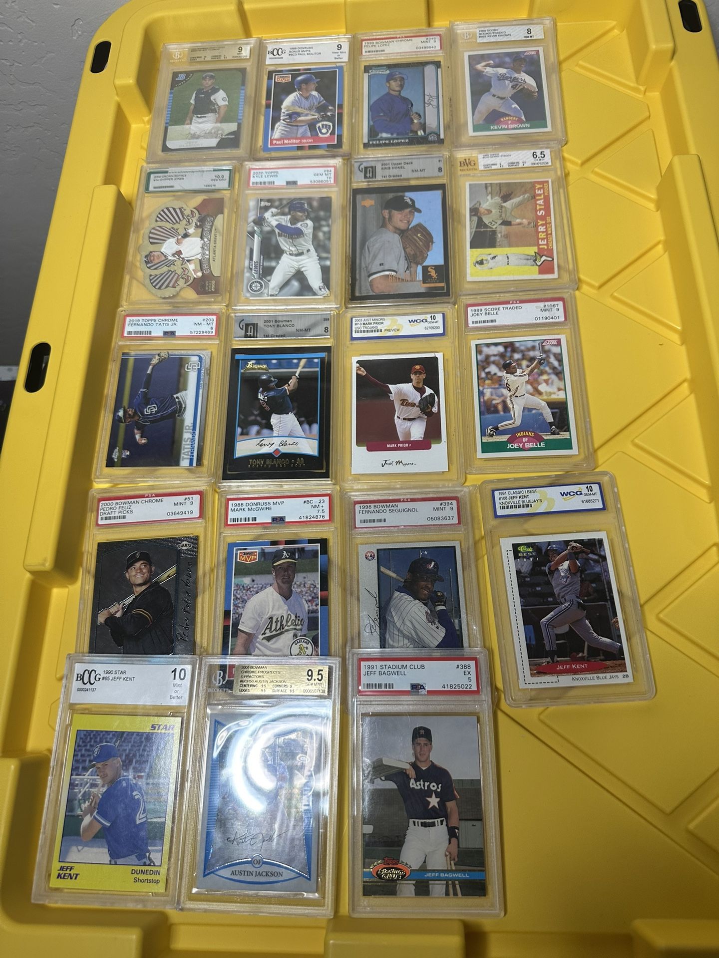 19 Baseball Slabs Lot -$200 PSA Graded